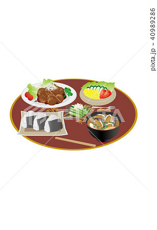 今日のご飯肉団子と小松菜のおひたし 40989286