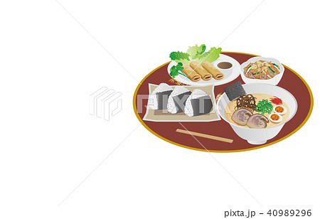 今日のご飯豚骨ラーメンとおにぎり 40989296