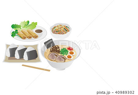今日のご飯豚骨ラーメンとおにぎり 40989302