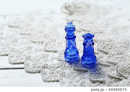 チェスの駒 キングとクイーンの写真素材