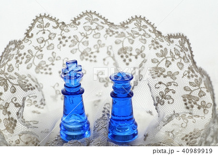 チェスの駒 キングとクイーンの写真素材