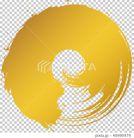 Round circle Gold brush character Round circle Gold brush character 40990979
