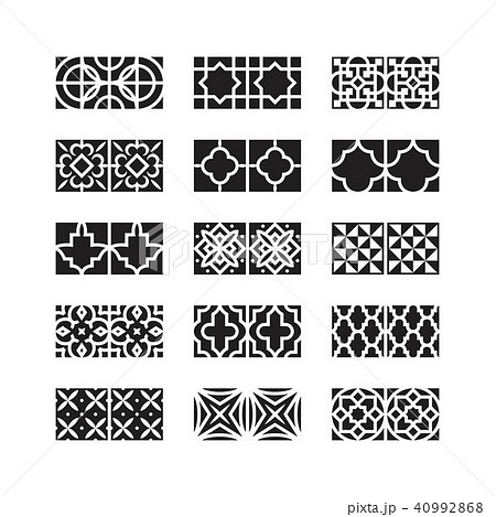 arabic ornament icon, vector set 40992868