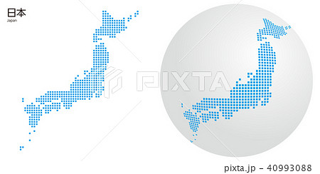 ベクター イラスト デザイン 地図 マップ 日本 ドットのイラスト素材