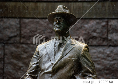 Roosevelt memorial statue under the rain in DC Roosevelt memorial statue under the rain in DC 40993801