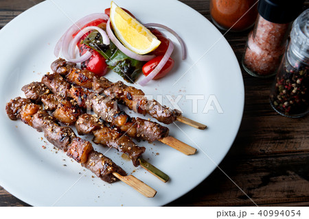 Skewer grill beef whit seasoning in muslim style. Skewer grill beef whit seasoning in muslim style. 40994054