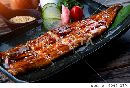 Cut grilled Japanese eel. Cut grilled Japanese eel. 40994059