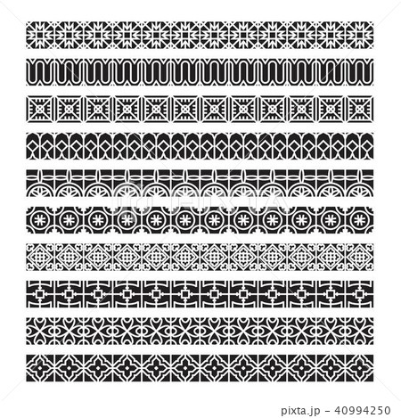 arabic frame ornament, pattern brush, vector set 40994250