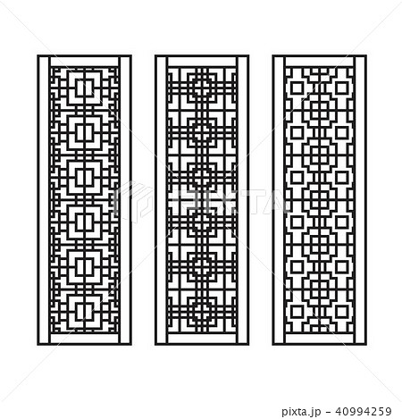 Traditional Asian Window and Door Pattern 40994259