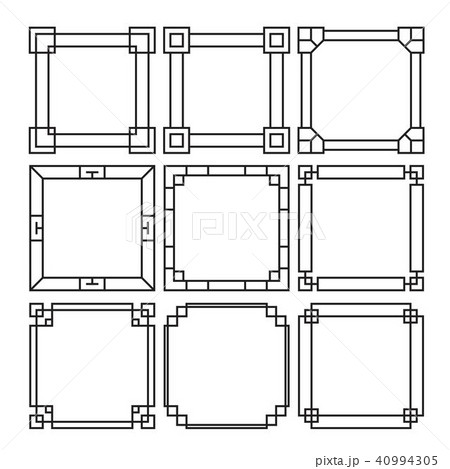 Asian frame ornament, pattern brush Asian frame ornament, pattern brush 40994305
