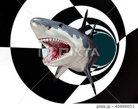 Great white shark in a futuristic environment 40996051