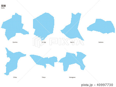 ベクター イラスト デザイン 地図 マップ 日本 関東 ドットのイラスト素材