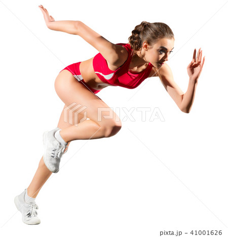 Young sporty woman isolated 41001626