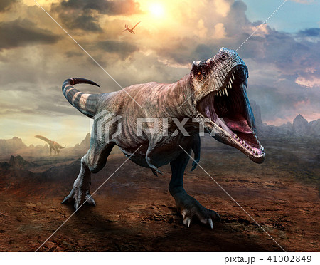 Tyrannosaurus rex scene 3D illustration Tyrannosaurus rex scene 3D illustration 41002849