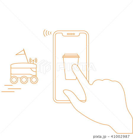 Order in smart phone app, delivery with robot Order in smart phone app, delivery with robot 41002987