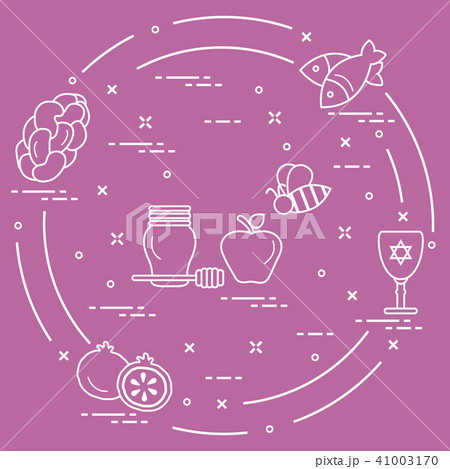 Jewish traditional treats and symbols 41003170