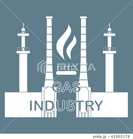 Gas processing plantGas burner with flame. Gas processing plantGas burner with flame. 41003178