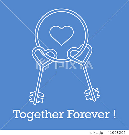 Keys in heart shape and the words together forever Keys in heart shape and the words together forever 41003205