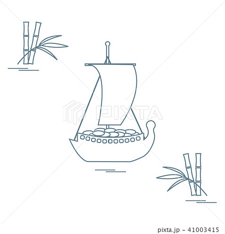 Japanese treasure ship - traditional talismans and 41003415