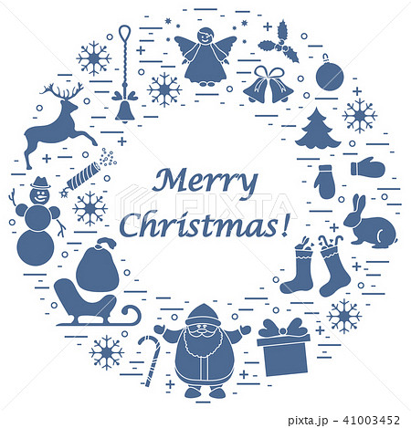 different new year and Christmas symbols arranged 41003452