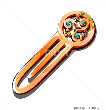 Golden hair pin isolated on a white background. Vector illustration. 41003709