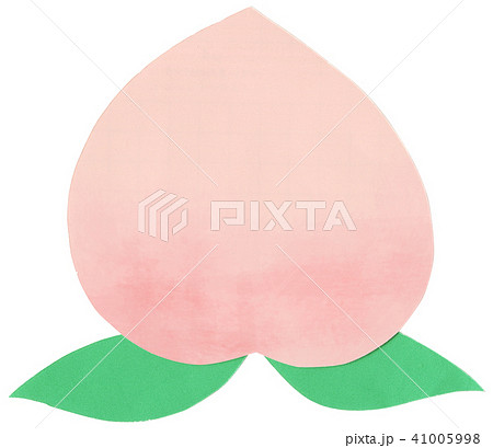 切り絵 果物 桃 もものイラスト素材 41005998 Pixta