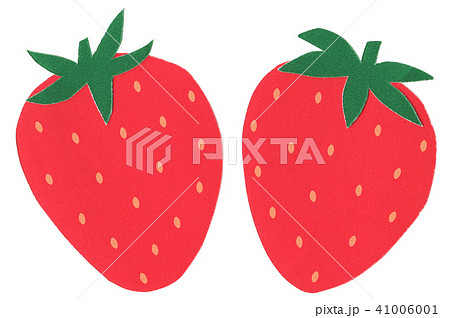 切り絵 果物 苺 イチゴのイラスト素材