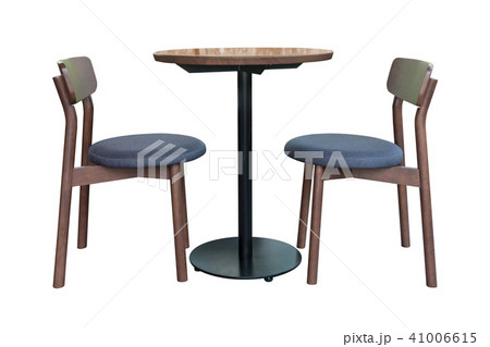 Modern table with steel leg and chair. 41006615