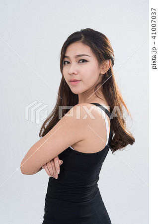 portrait of asia attractive woman on white  41007037