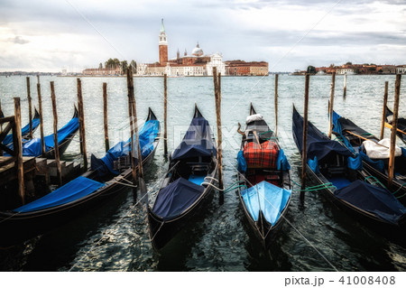 Gondolas at St. Mark's Square in Venice - Italy 41008408