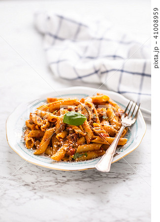 Italian food and pasta pene with bolognese sause Italian food and pasta pene with bolognese sause 41008959