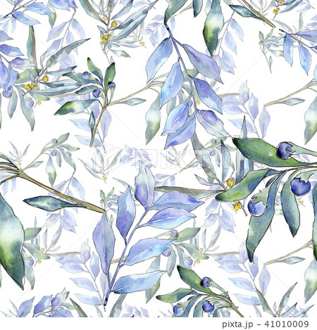 Blue elaeagnus leaf. Leaf plant botanical garden floral foliage. Seamless background pattern. Blue elaeagnus leaf. Leaf plant botanical garden floral foliage. Seamless background pattern. 41010009