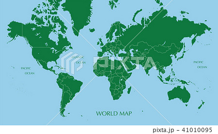 メルカトル図法の世界地図のイラスト素材