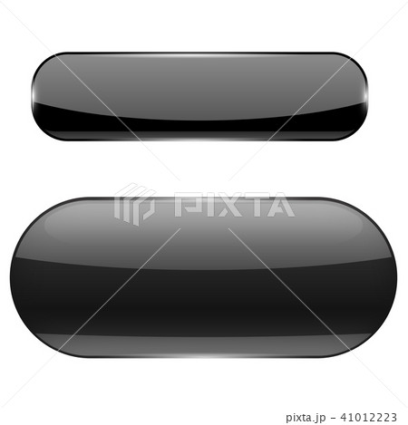Black glass buttons. Collection of menu interface 3d shiny icons 41012223