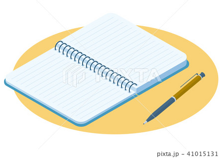 Flat isometric illustration of opened notebook.  41015131