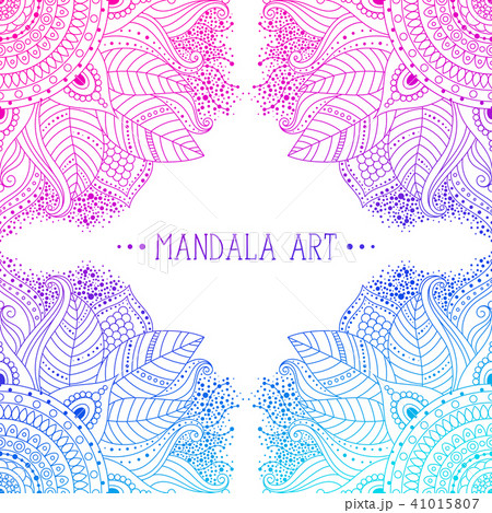 Frame with floral mandalas 41015807