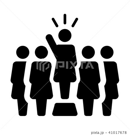 Leadership Icon vector female public speaker sign 41017678