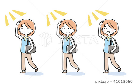 日差 暑い 気にする 女性 イラスト 日差 暑い 気にする 女性 イラスト 41018660