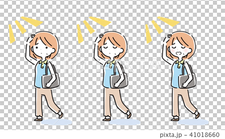 日差 暑い 気にする 女性 イラスト 日差 暑い 気にする 女性 イラスト 41018660