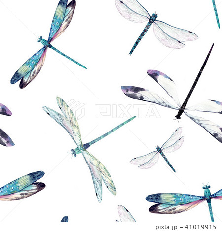 Watercolor dragonfly pattern Watercolor dragonfly pattern 41019915