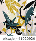 Abstract floral elements paper collage.Vector illustration hand drawn. 41020920