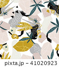 Abstract floral elements paper collage.Vector illustration hand drawn. 41020923