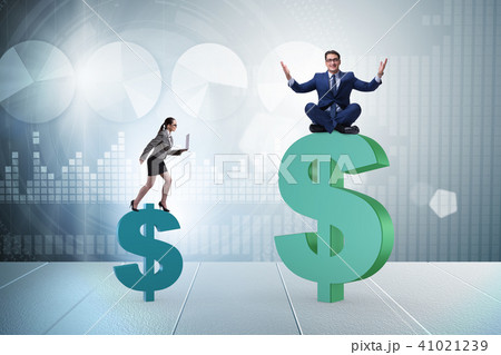Concept of inequal pay and gender gap between man woman 41021239