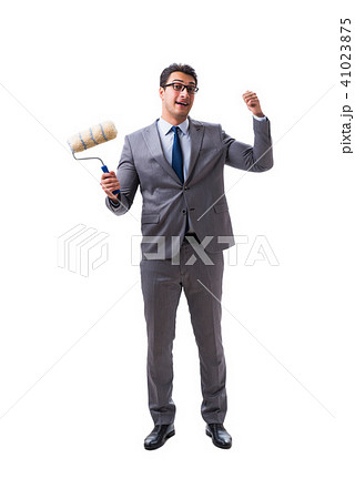Businessman painter isolated on white background 41023875