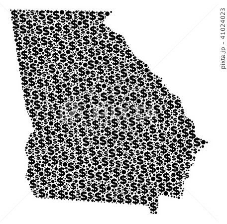 American State Georgia Map GDP Mosaic of Dollar and Dots 41024023