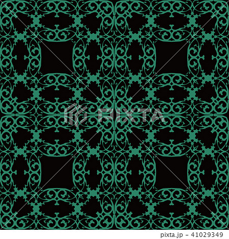 Antique green seamless retro pattern background 41029349