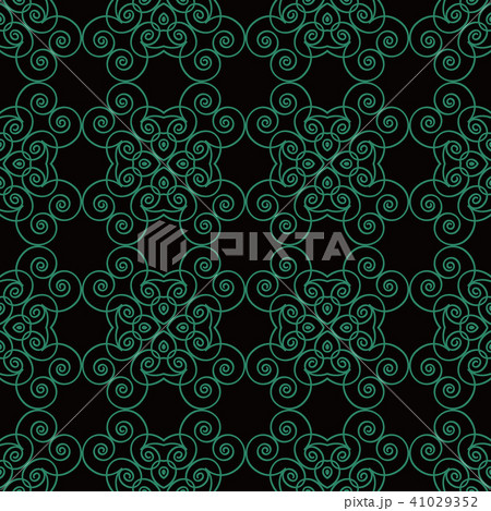 Antique green seamless retro pattern background 41029352