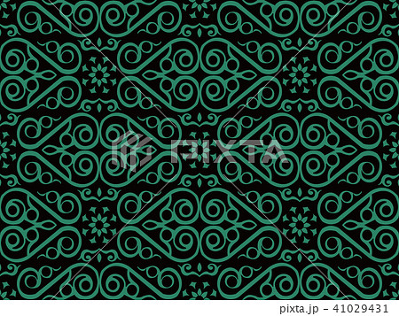 Antique green seamless retro pattern background 41029431