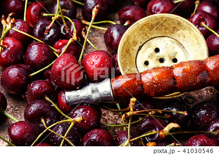 Stylish oriental shisha with cherries Stylish oriental shisha with cherries 41030546