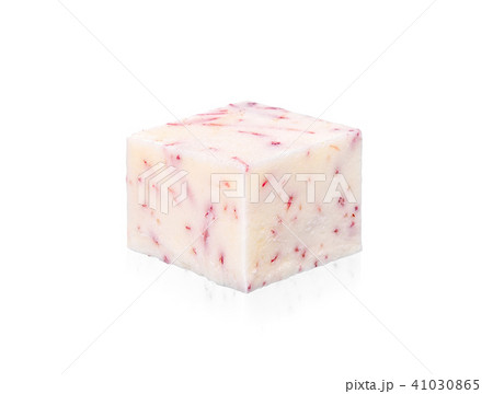 cube of taro isolated on white clipping path 41030865